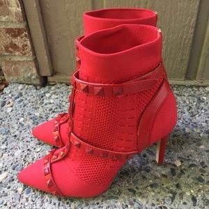 Red Luzita Ankle Booties 